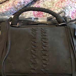 NWT Danielle Nicole Fringe Satchel Dark Grey
